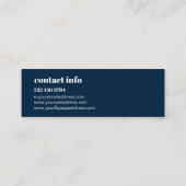Eenvoudige, moderne, donkere en witte achtergrond mini visitekaartje (Achterkant)