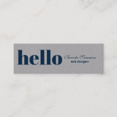 Eenvoudige, moderne, donkere en witte achtergrond mini visitekaartje (Voorkant)