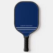 Eenvoudige, moderne, donkere marineblauw Stripes Pickleball Paddle (Achterkant)
