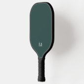 Eenvoudige Moderne Donkergroene Monogram Initialen Pickleball Paddle (Links)