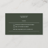 Eenvoudige, moderne, donkergroene RSVP-kaart Informatiekaartje (Achterkant)