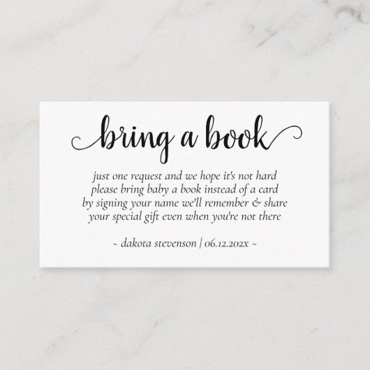 Eenvoudige moderne douche | Black Script Neem een Informatiekaartje (Voorkant)