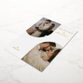 Eenvoudige Moderne Dubbele Boog Twee Foto's   Folie Feestdagenkaart (Gedraaid)