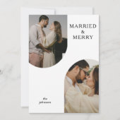 Eenvoudige, moderne, dubbele foto feestdagenkaart (Voorkant)