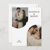 Eenvoudige, moderne, dubbele foto feestdagenkaart (Voorkant / Achterkant)