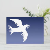 Eenvoudige moderne duif kerstkaart (Staand voorkant)