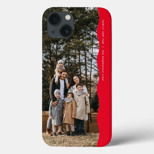 Eenvoudige moderne één foto golvende rand trendy r Case-Mate iPhone case (Achterkant)