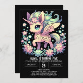 Eenvoudige moderne eenhoorn digitale verjaardag kaart (Voorkant / Achterkant)