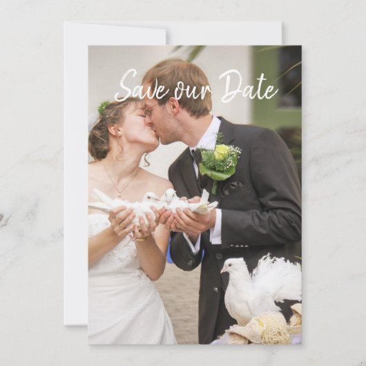 Eenvoudige, moderne, eenvoudige foto van Elegant s Save The Date (Voorkant)
