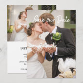 Eenvoudige, moderne, eenvoudige foto van Elegant s Save The Date (Voorkant / Achterkant)
