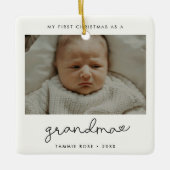 Eenvoudige moderne eerste kerst als oma keramisch ornament (Voorkant)