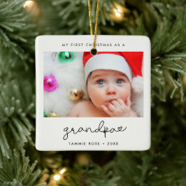 Eenvoudige moderne eerste kerst als opa keramisch ornament