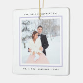 Eenvoudige moderne Eerste Kerstmis, Mr. en Mrs. 2 Keramisch Ornament (Links)