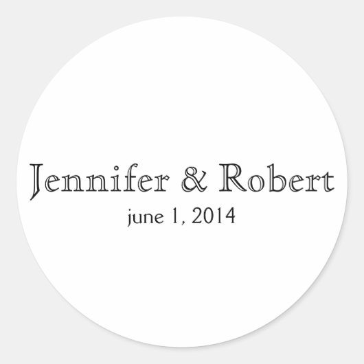 Eenvoudige moderne Elegance Envelope Seal Ronde Sticker (Voorkant)