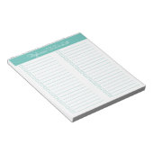 Eenvoudige moderne Elegant Aqua Two Column Checkli Notitieblok (Schuin)
