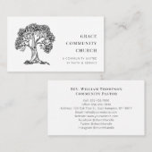 Eenvoudige moderne Elegant Black en White Church Visitekaartje (Voorkant / Achterkant)