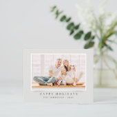 Eenvoudige, moderne Elegant-kerstfoto Briefkaart (Staand voorkant)