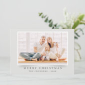 Eenvoudige, moderne Elegant-kerstfoto Feestdagenkaart (Staand voorkant)