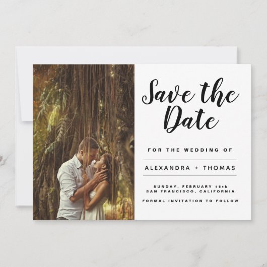 Eenvoudige Moderne Elegant sparen de Witte Foto va Save The Date