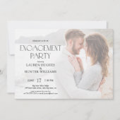 Eenvoudige moderne elegante 2 foto verlovingsfeest kaart (Voorkant)