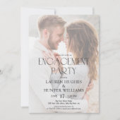 Eenvoudige moderne elegante 2 foto verlovingsfeest kaart (Voorkant)