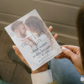 Eenvoudige moderne elegante 2 foto verlovingsfeest kaart