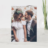 Eenvoudige moderne elegante 4-foto bruiloft bedankkaart (Achterkant)