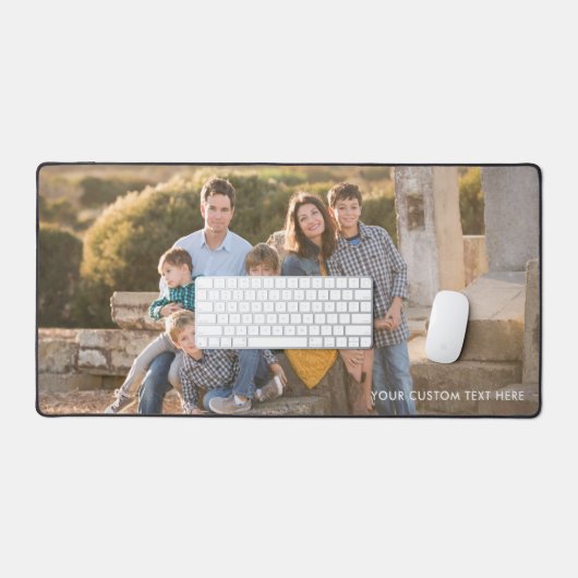 Eenvoudige moderne elegante aangepaste tekst foto bureaumat (Keyboard & Muis)