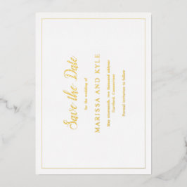 Eenvoudige moderne elegante bruiloft Bewaar de dat Folie Uitnodiging