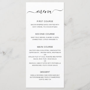 Eenvoudige Moderne Elegante Bruiloft Menu