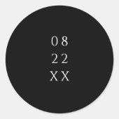 Eenvoudige Moderne Elegante Bruiloft Ronde Sticker (Voorkant)
