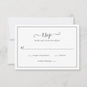 Eenvoudige moderne elegante bruiloft RSVP kaartje (Voorkant)