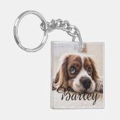 Eenvoudige moderne elegante chique naam en foto va sleutelhanger (Voorkant Links)