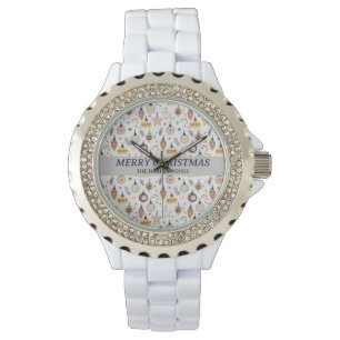 Eenvoudige moderne elegante decoratieve kerstfamil horloge