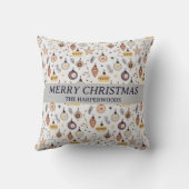 Eenvoudige moderne elegante decoratieve kerstfamil kussen (Achterkant)