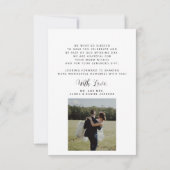 Eenvoudige moderne elegante foto bruiloft bedankkaart (Achterkant)