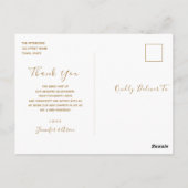 Eenvoudige moderne elegante foto bruiloft dank u k briefkaart (Achterkant)