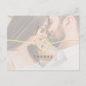 Eenvoudige moderne elegante foto bruiloft dank u k briefkaart (Voorkant)