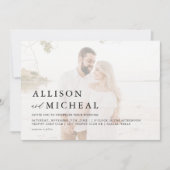 Eenvoudige, moderne, elegante foto-bruiloft kaart (Voorkant)