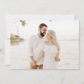 Eenvoudige, moderne, elegante foto-bruiloft kaart (Achterkant)