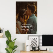 Eenvoudige Moderne Elegante Foto Bruiloft Welkom P Poster (Thuiskantoor)