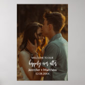 Eenvoudige Moderne Elegante Foto Bruiloft Welkomst Poster (Voorkant)