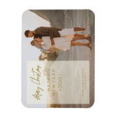 Eenvoudige moderne elegante foto-kerstfoto's magneet (Verticaal)