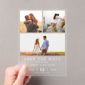 Eenvoudige moderne elegante foto Sla de datum van  Acryl Uitnodigingen (Insitu (Draagbaar))