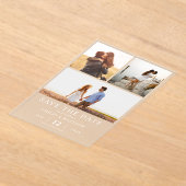 Eenvoudige moderne elegante foto Sla de datum van  Acryl Uitnodigingen (Laagn)