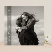 Eenvoudige Moderne Elegante Foto Verticale Datum T Save The Date