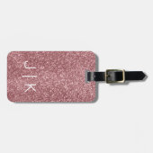 Eenvoudige Moderne Elegante Glitter monogrammed Na Bagagelabel (Voorkant horizontaal)