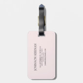 Eenvoudige Moderne Elegante Glitter monogrammed Na Bagagelabel (Achterkant verticaal)