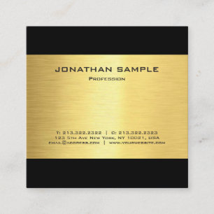 Eenvoudige moderne elegante gouden look Luxe Glamo Vierkante Visitekaartje
