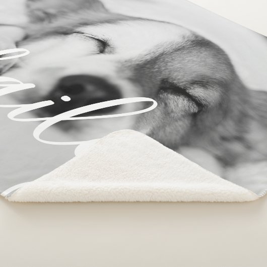 Eenvoudige moderne, elegante grafische naam en fot sherpa deken (3/4)